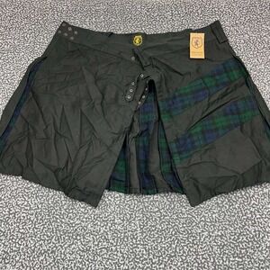 DSS Kilt Men 40 Black Green Modern Hybrid Cotton‎ & Tartan New
